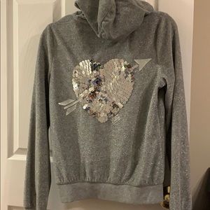 Glitter victoria secret zip sweat shirt